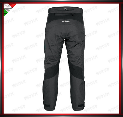 PANTALONI MOTO NERO IN TESSUTO CORDURA IMPERMEABILI TERMICA ESTRAIBILE PROTEZIONI OMOLOGATE CE