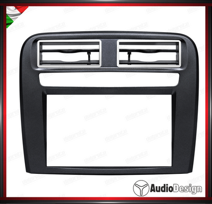 MASCHERINA 2DIN KIT MONTAGGIO AUTORADIO FIAT GRANDE PUNTO 2005>2009 NERO MET - AUDIODESIGN