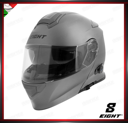 CASCO MODULARE - EIGHT DUAL FACE S550 BT BLUETOOTH GRIGIO OPACO + PINLOCK