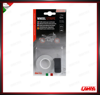 WEEL STRIPE PROFILO ADESIVO CERCHI RUOTE ARGENTO 6 METRI PASTELLO UNIVERSALE LAMPA