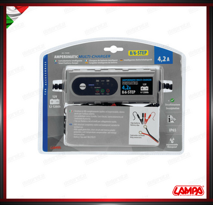 CARICATORE PER BATTERIE MULTI-CHARGER LAMPA 12V - 5A CARICABATTERIE INTELLIGENTE