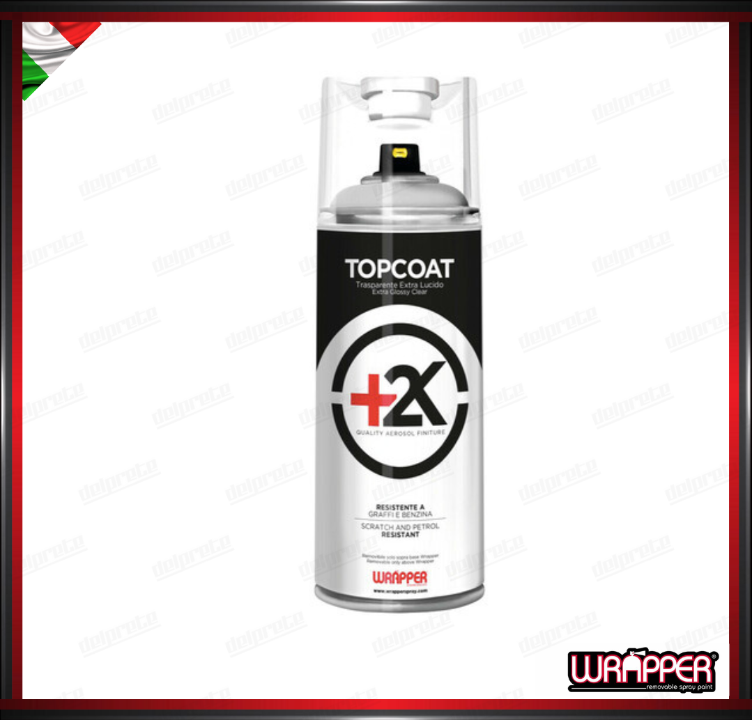 TOPCOAT+2K SPRAY TRASPARENTE LUCIDO WRAPPER BICOMPONENTE NON REMOVIBILE 400 ML