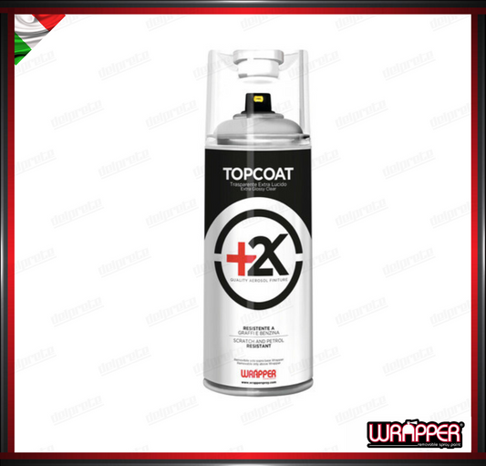 TOPCOAT+2K SPRAY TRASPARENTE LUCIDO WRAPPER BICOMPONENTE NON REMOVIBILE 400 ML