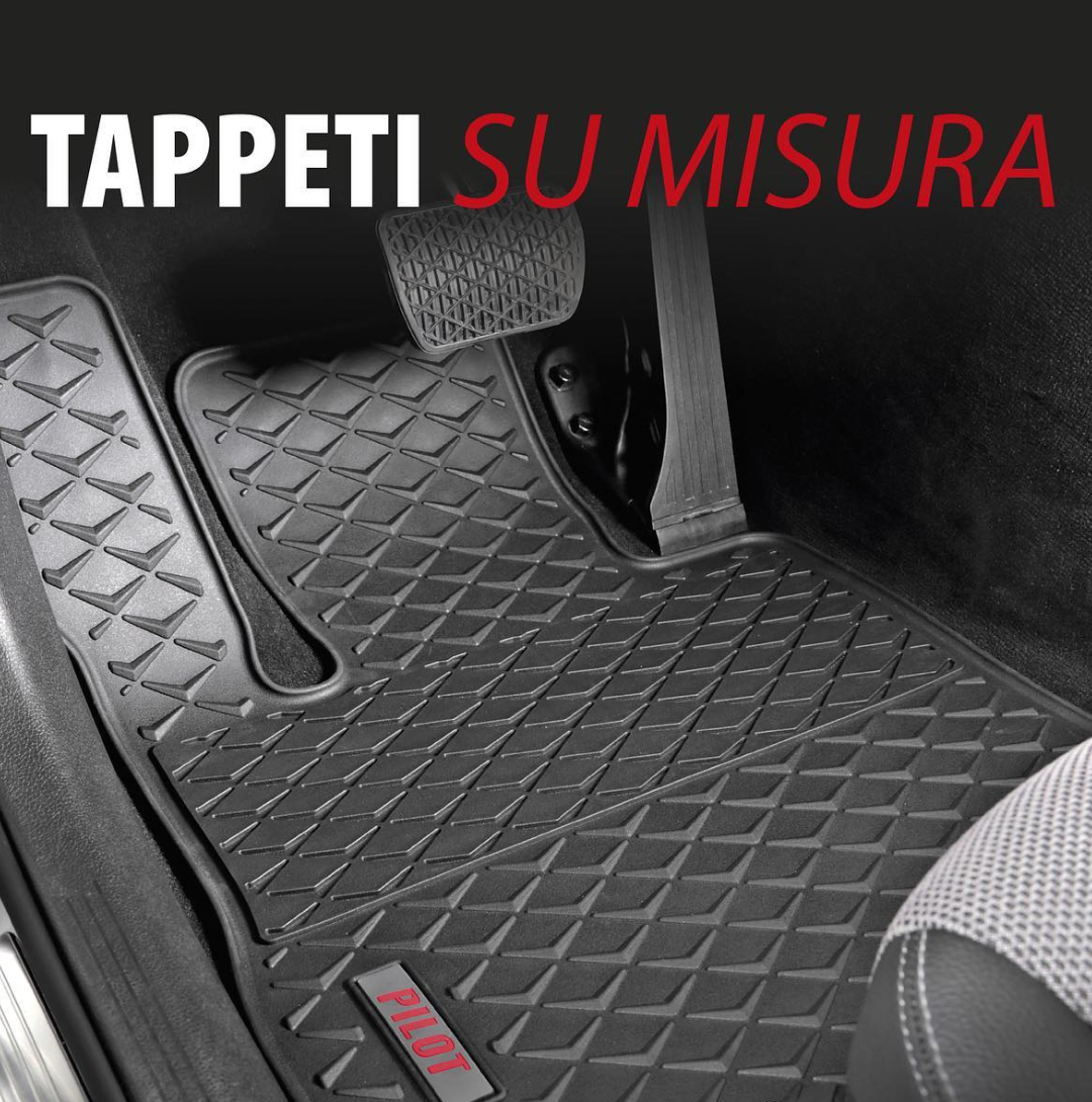 LAMPA - SET TAPPETINI IN GOMMA SU MISURA AUDI A1 3P 2010-2018 CON GANCI