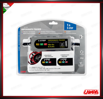 ALLENATORE PER BATTERIE AMPEROMATIC TREINER LAMPA 6/12V - 0,55/1A CARICABATTERIE INTELLIGENTE