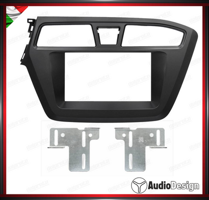 MASCHERINA 2DIN KIT MONTAGGIO AUTORADIO HYUNDAI I20 15> NERO OPACO - AUDIODESIGN