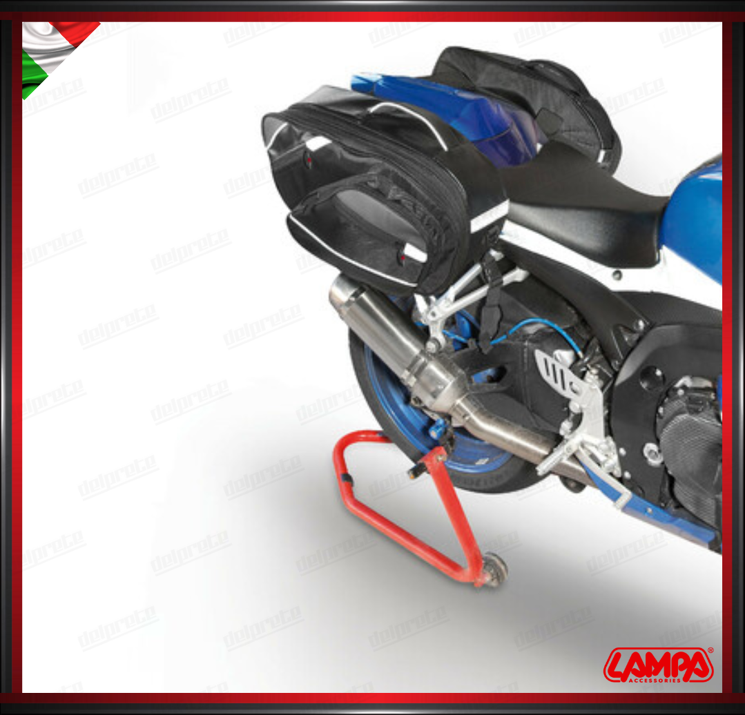 T-MASTER SIDE XXL LAMPA BORSE LATERALI MOTO UNIVERSALI CERNIERA ESTENDIBILE 4 SCOMPARTI