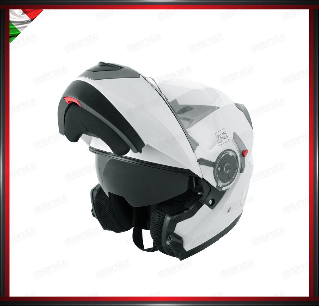 CASCO MODULARE MOTO DOPPIA VISIERA INTERNA PARASOLE BIANCO OMOLOGATO ECE 22-05