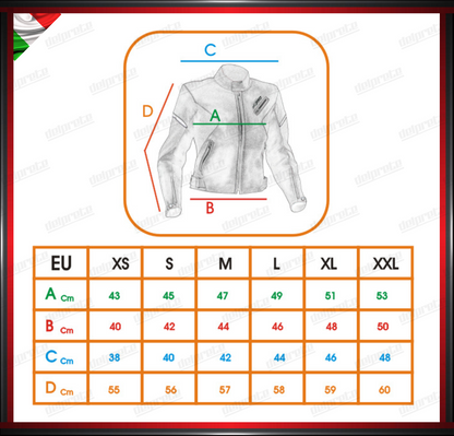 GIACCA MOTO IN PELLE DA DONNA PROTEZIONI OMOLOGATE CE INTERNO SFODERABILE