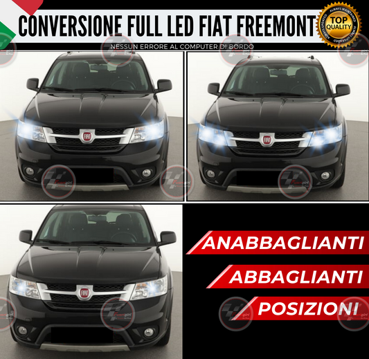 KIT FARI FULL LED 12000LUMEN FIAT FREEMONT ANABBAGLIANTI ABBAGLIANTI POSIZIONE 6000K