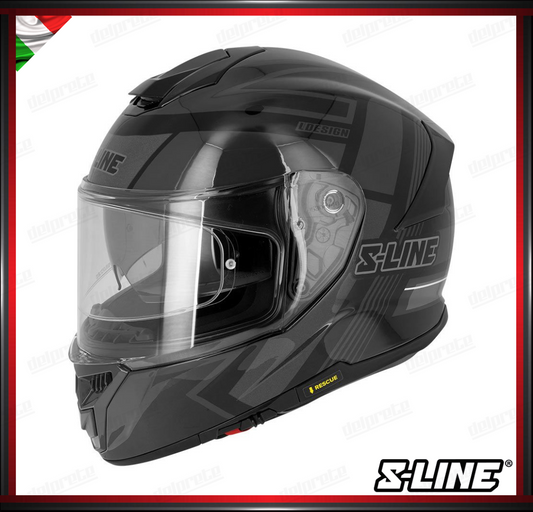 S-LINE - CASCO INTEGRALE S451 REVENGE FIBRA COMPOSITA - NERO LUCIDO