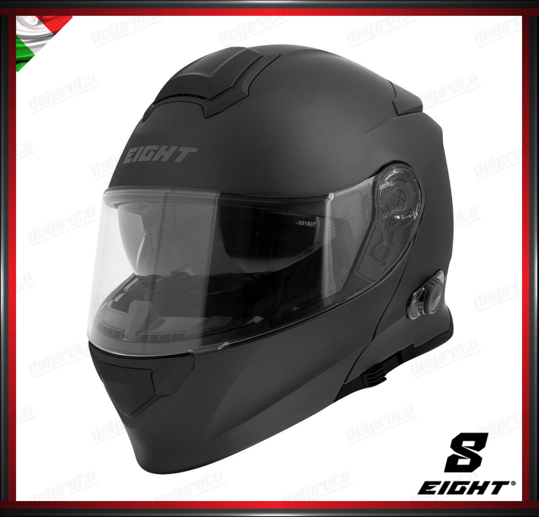 CASCO MODULARE - EIGHT DUAL FACE S550 BT BLUETOOTH NERO OPACO + PINLOCK