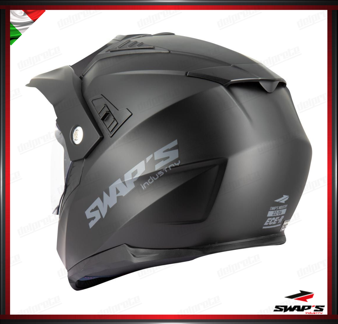 CASCO ENDURO - SWAPS S789 NERO OPACO DOPPIA VISIERA