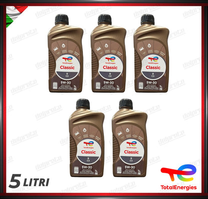 TOTAL - CLASSIC 9 5W-30 5 LITRI OLIO MOTORE SINTETICO DIESEL BENZINA GPL