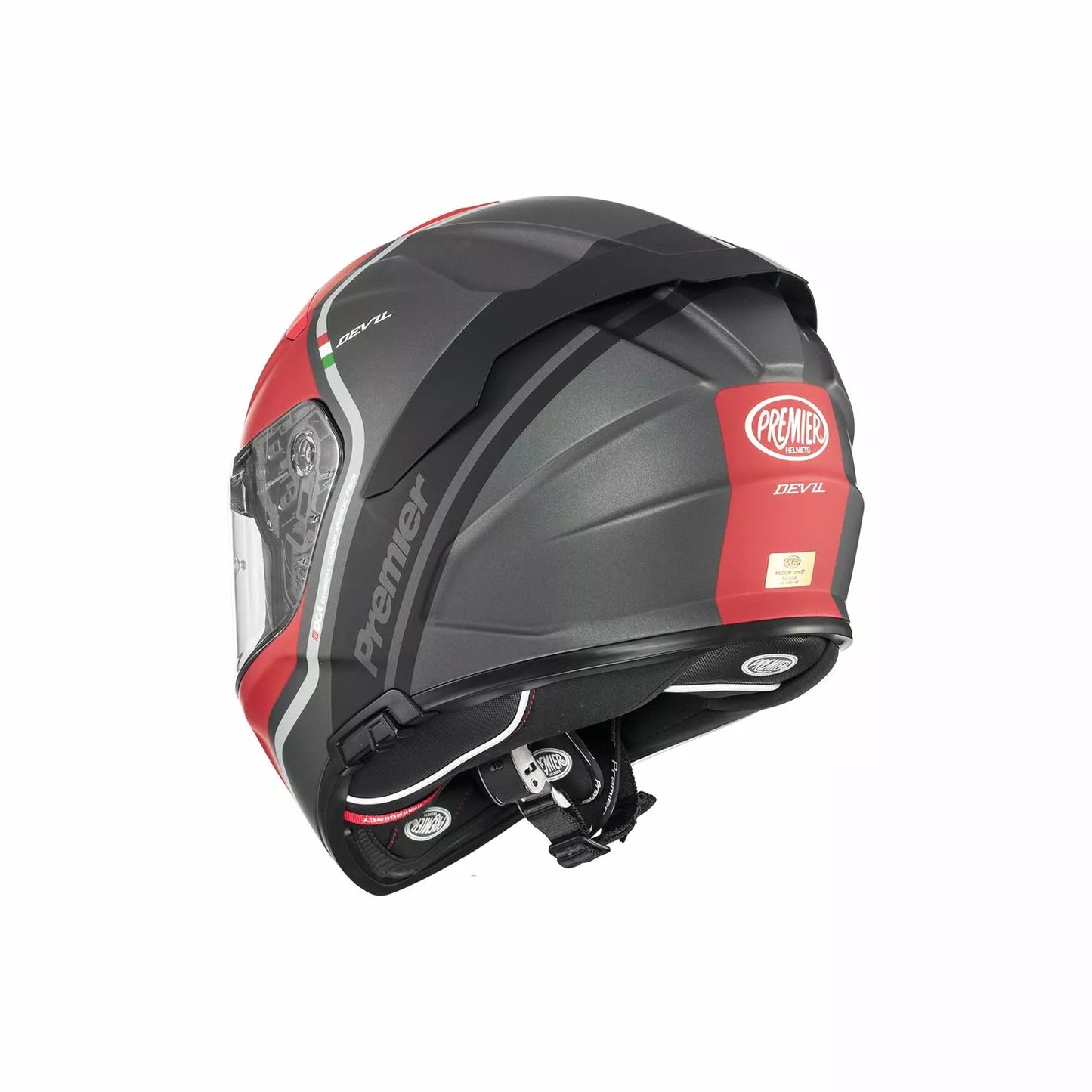 CASCO INTEGRALE - PREMIER DEVIL PH 17BM - OMOLOGATO ECE 2206 ROSSO E GRIGIO