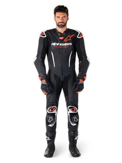ALPINESTARS - TUTA IN PELLE GP-R7 - 1 PEZZO UOMO INTERA NERO BIANCO E ROSSO