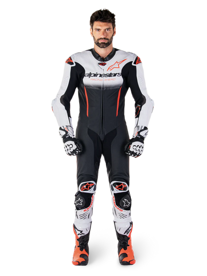 ALPINESTARS - TUTA IN PELLE GP-R7 - 1 PEZZO UOMO INTERA NERO BIANCO E ROSSO