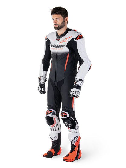 ALPINESTARS - TUTA IN PELLE GP-R7 - 1 PEZZO UOMO INTERA NERO BIANCO E ROSSO