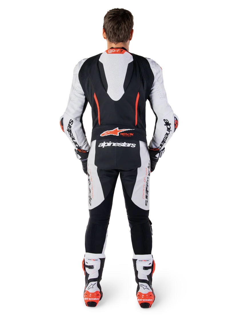 ALPINESTARS - TUTA IN PELLE GP-R7 - 1 PEZZO UOMO INTERA NERO BIANCO E ROSSO