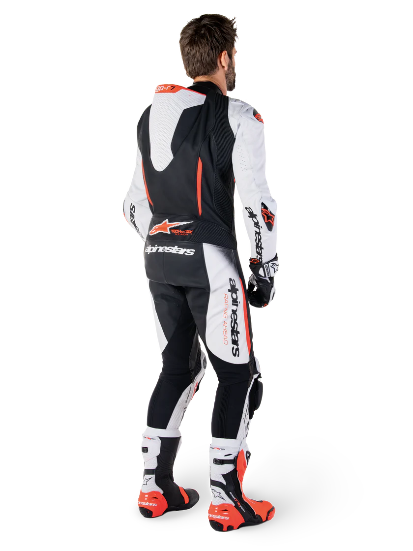 ALPINESTARS - TUTA IN PELLE GP-R7 - 1 PEZZO UOMO INTERA NERO BIANCO E ROSSO