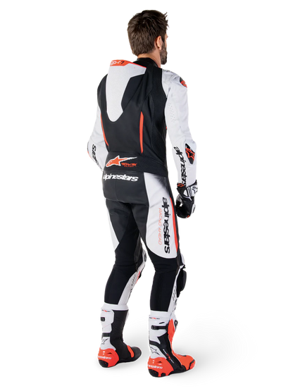 ALPINESTARS - TUTA IN PELLE GP-R7 - 1 PEZZO UOMO INTERA NERO BIANCO E ROSSO