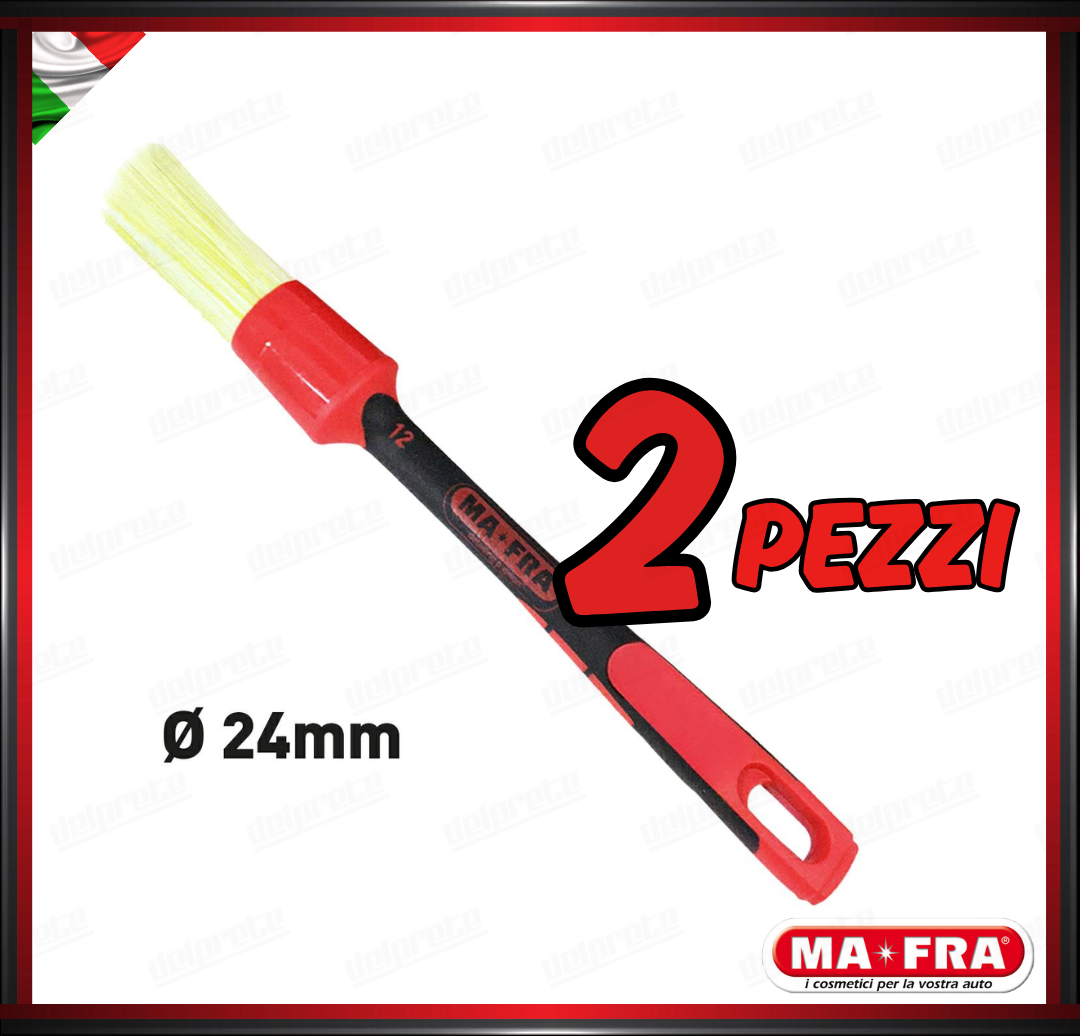 MAFRA - PENNELLO 24mm LIME BRUSH CAR DETAILER PULIZIA INTERNO ESTERNO AUTO MOTO