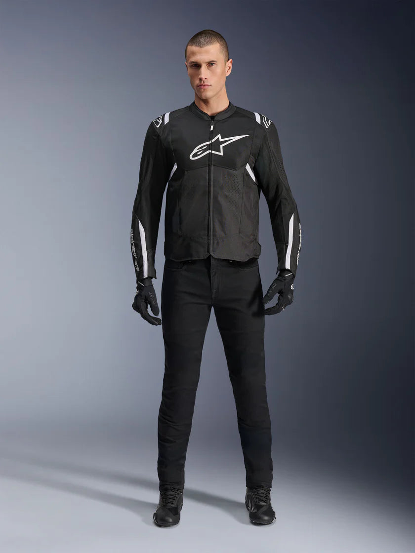ALPINESTARS - GIACCA MOTO UOMO T-SPS AIR V2 BIANCO E NERO IN TESSUTO CON PROTEZIONI