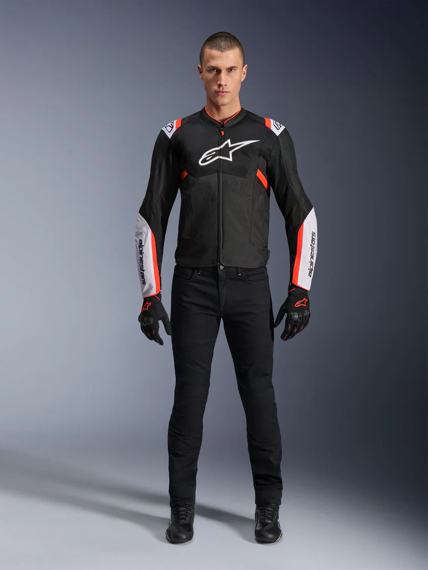 ALPINESTARS - GIACCA MOTO UOMO T-SPS AIR V2 ROSSO E BIANCO IN TESSUTO CON PROTEZIONI