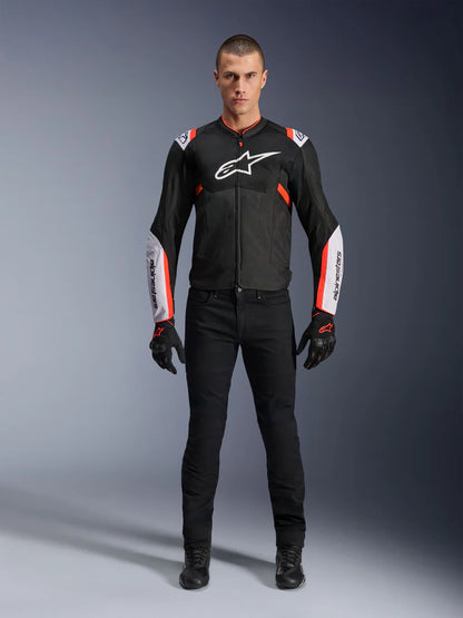 ALPINESTARS - GIACCA MOTO UOMO T-SPS AIR V2 ROSSO E BIANCO IN TESSUTO CON PROTEZIONI