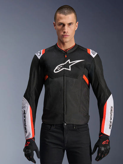 ALPINESTARS - GIACCA MOTO UOMO T-SPS AIR V2 ROSSO E BIANCO IN TESSUTO CON PROTEZIONI