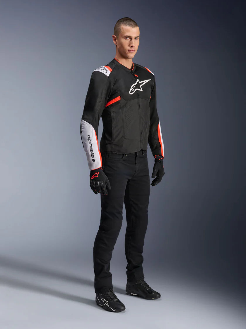 ALPINESTARS - GIACCA MOTO UOMO T-SPS AIR V2 ROSSO E BIANCO IN TESSUTO CON PROTEZIONI