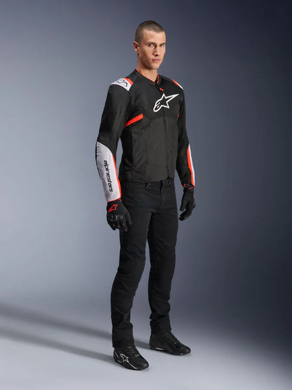 ALPINESTARS - GIACCA MOTO UOMO T-SPS AIR V2 ROSSO E BIANCO IN TESSUTO CON PROTEZIONI