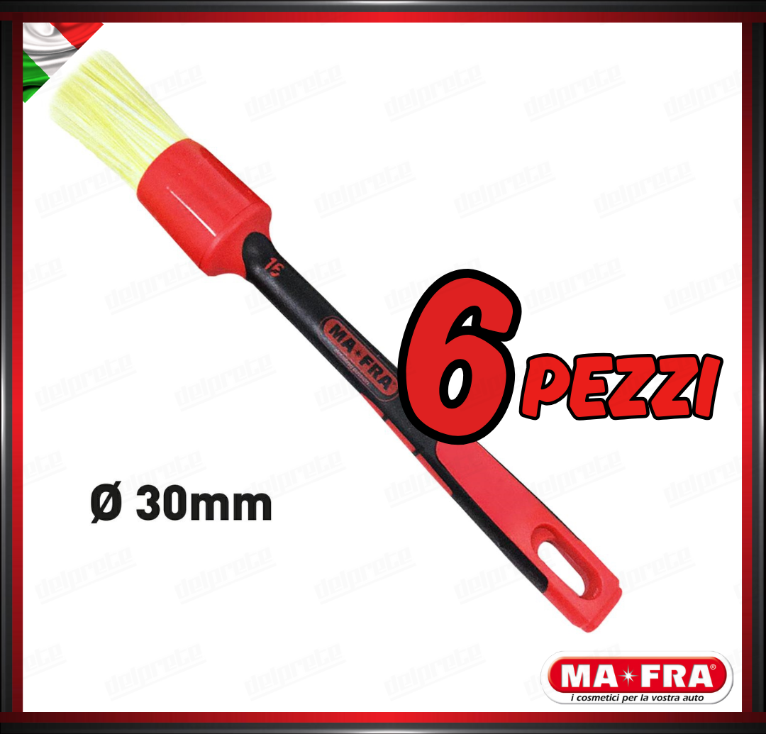 MAFRA - PENNELLO 30mm LIME BRUSH CAR DETAILER PULIZIA INTERNO ESTERNO AUTO MOTO