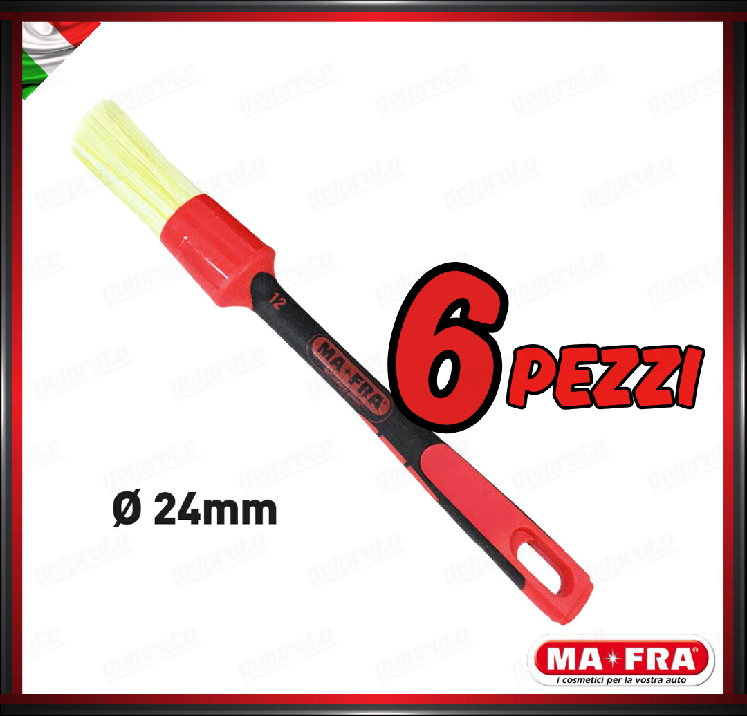 MAFRA - PENNELLO 24mm LIME BRUSH CAR DETAILER PULIZIA INTERNO ESTERNO AUTO MOTO