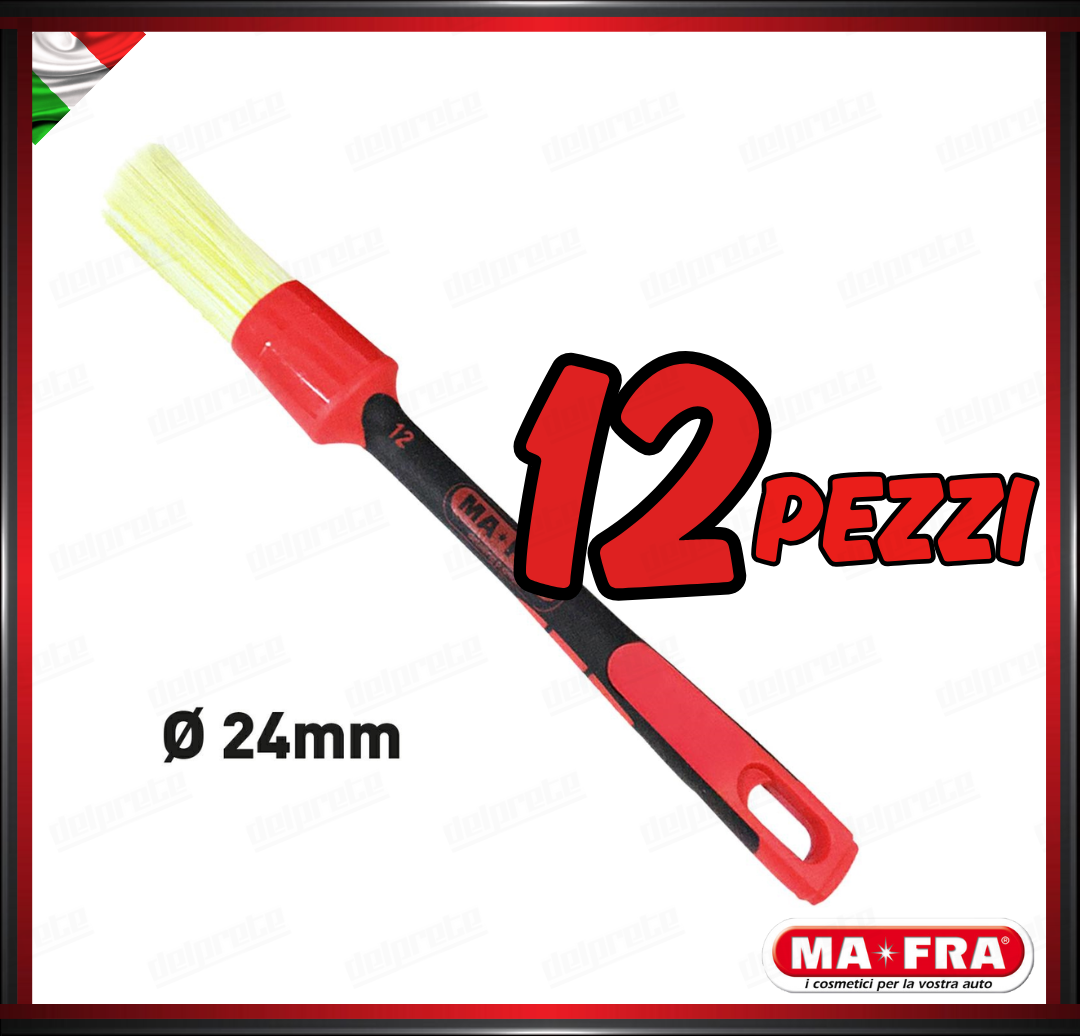 MAFRA - PENNELLO 24mm LIME BRUSH CAR DETAILER PULIZIA INTERNO ESTERNO AUTO MOTO