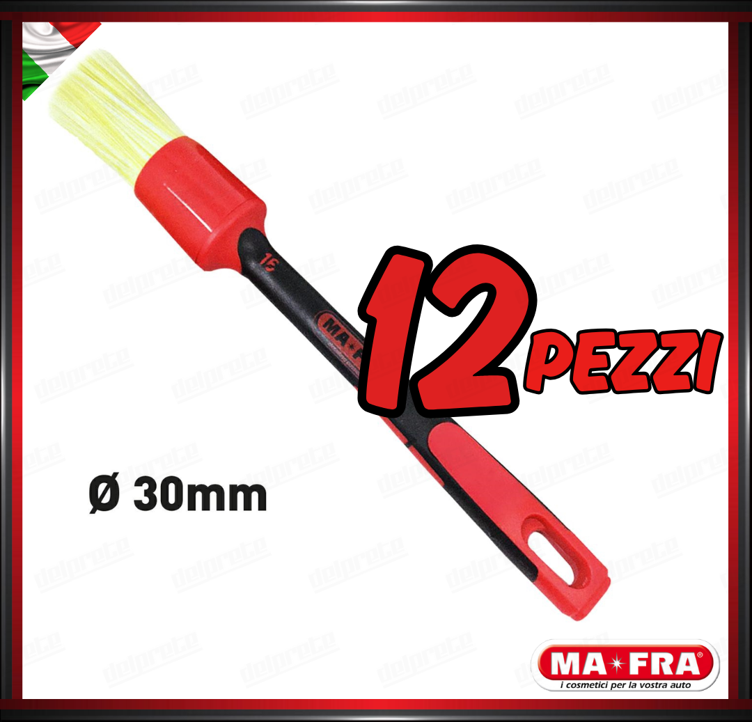 MAFRA - PENNELLO 30mm LIME BRUSH CAR DETAILER PULIZIA INTERNO ESTERNO AUTO MOTO