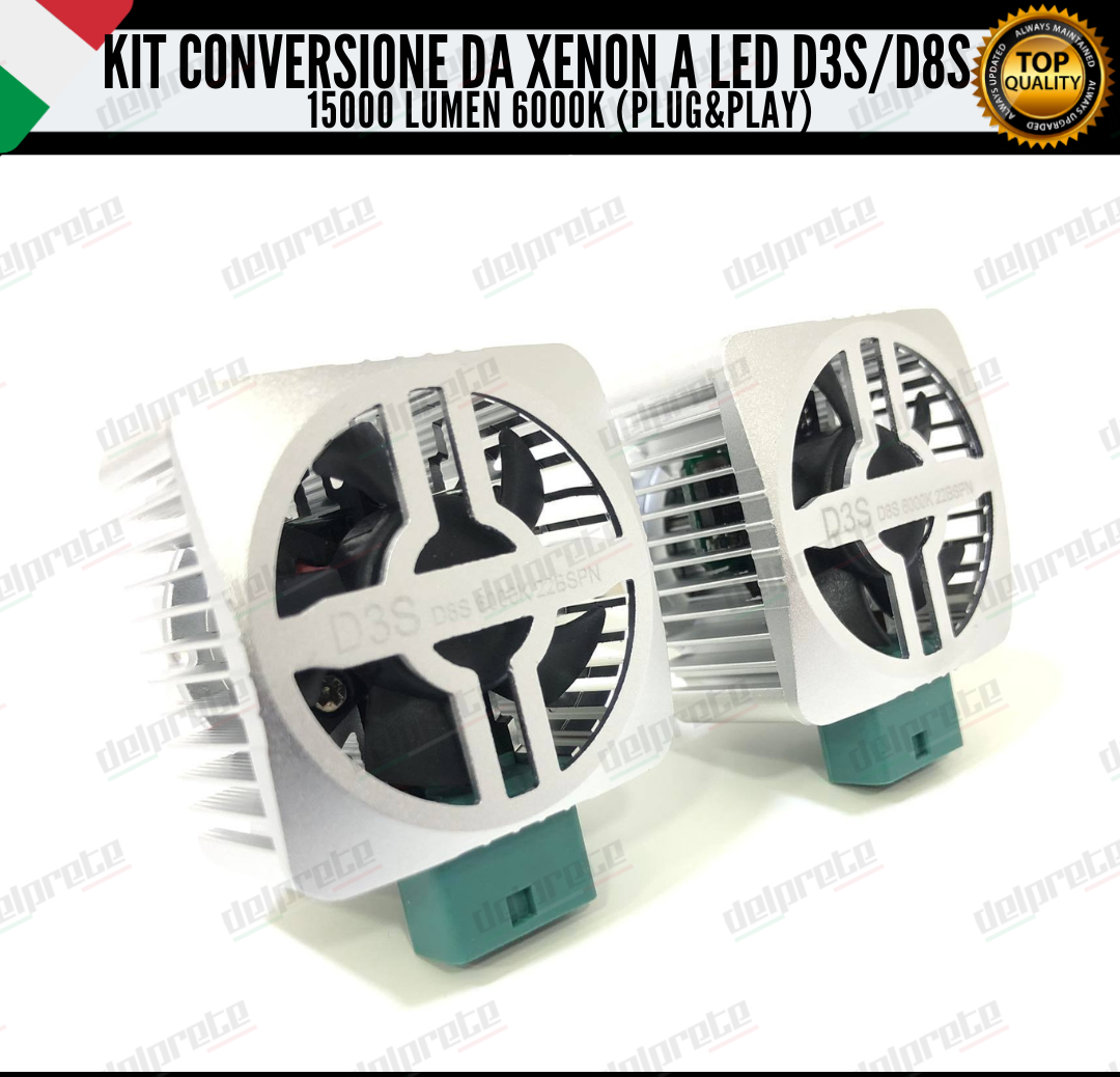 LAMPADE D3S / D8S KIT FULL LED DA XENON A LED 15000 LUMEN 6000K CANBUS NO ERRORE