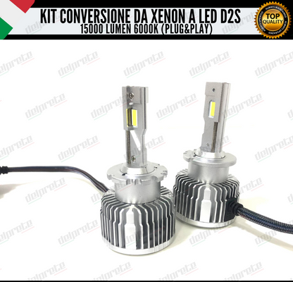 LAMPADE D2S KIT FULL LED DA XENON A LED 15000 LUMEN 6000K CANBUS NO ERRORE