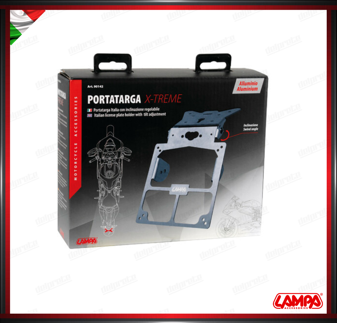 XTREME PORTATARGA UNIVERSALE LAMPA MOTO IN ALLUMINIO INCLINAZIONE REGOLABILE