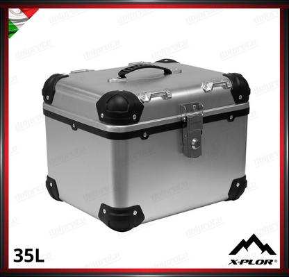 X-PLOR - TOP CASE 35 LITRI COLORE ALLUMINIO IN PLASTICA ABS CON PIASTRA