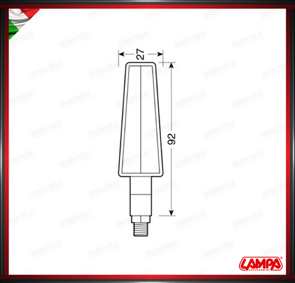 JABRA LAMPA COPPIA INDICATORI DI DIREZIONE NERO A LED FRECCE OMOLOGATE - 12V UNIVERSALI