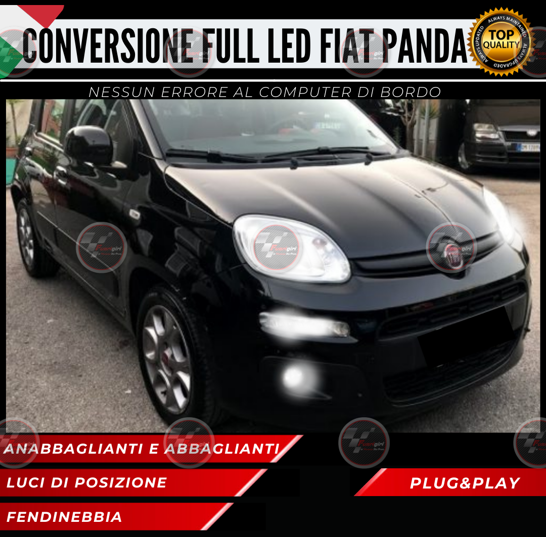 KIT FULL LED FIAT PANDA MK3 312 ANABBAGLIANTI ABBAGLIANTI DRL FENDINEBBIA 12000LUMEN