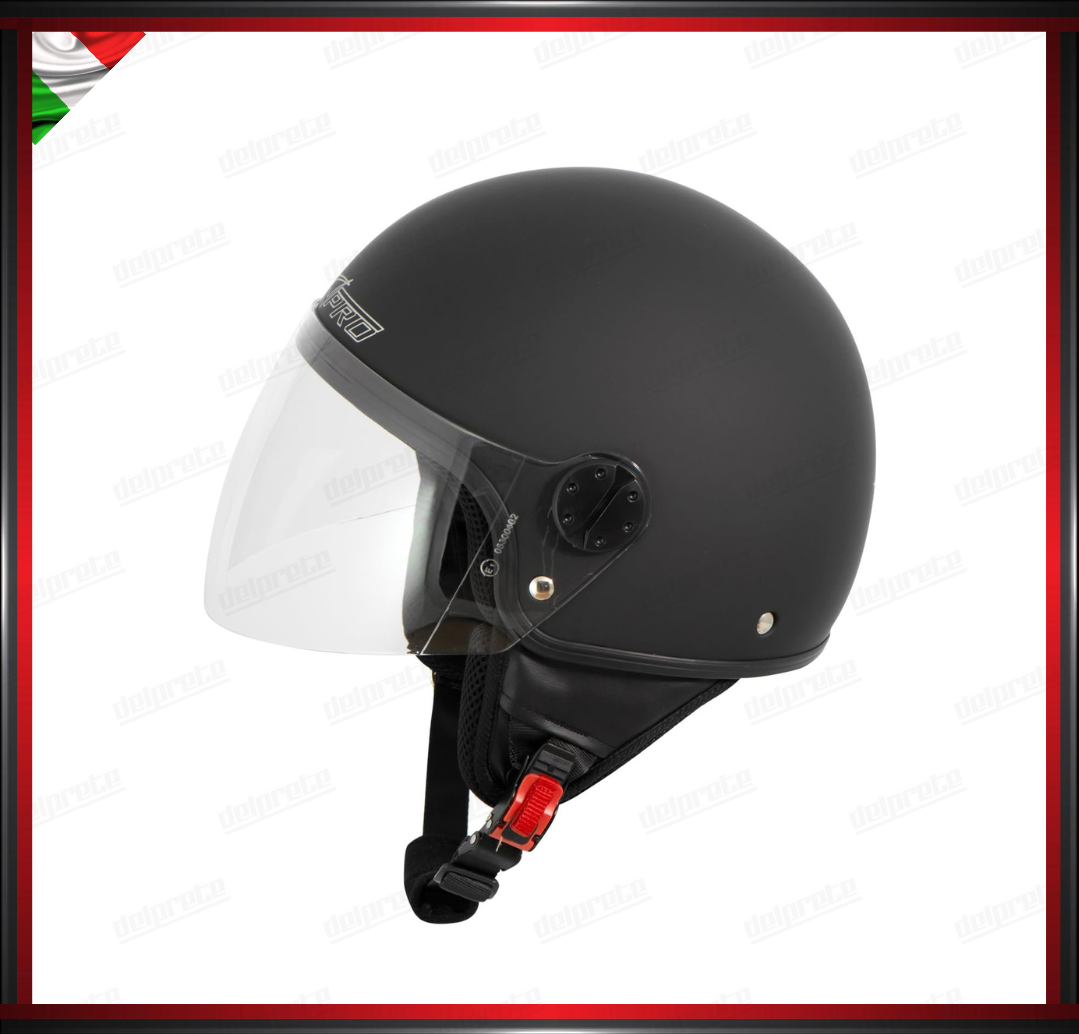 CASCO JET MOTO SCOOTER VISIERA LUNGA NERO OPACO OMOLOGATO ECE 22-05