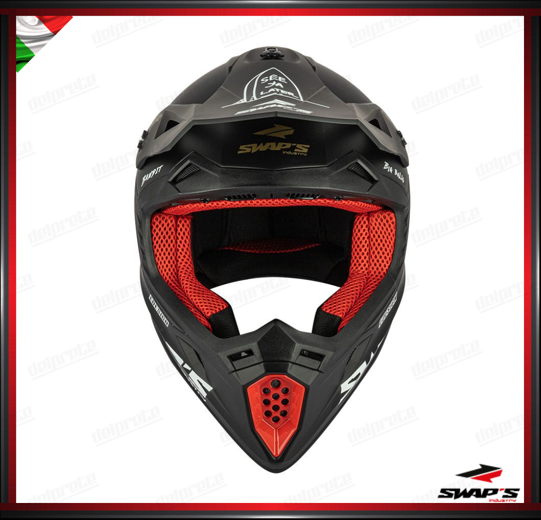 CASCO ENDURO CROSS - SWAPS S818 NERO ORO OPACO