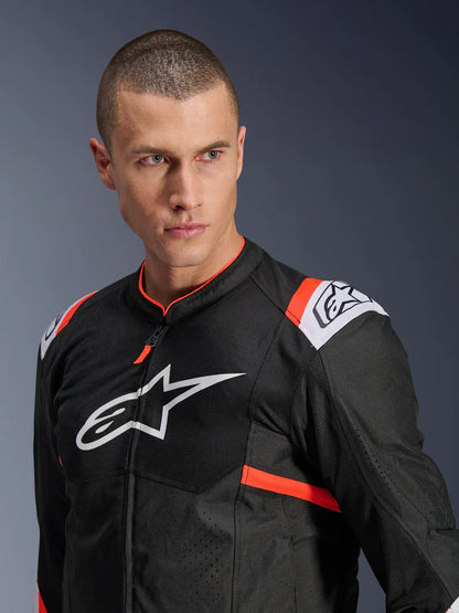 ALPINESTARS - GIACCA MOTO UOMO T-SPS AIR V2 ROSSO E BIANCO IN TESSUTO CON PROTEZIONI