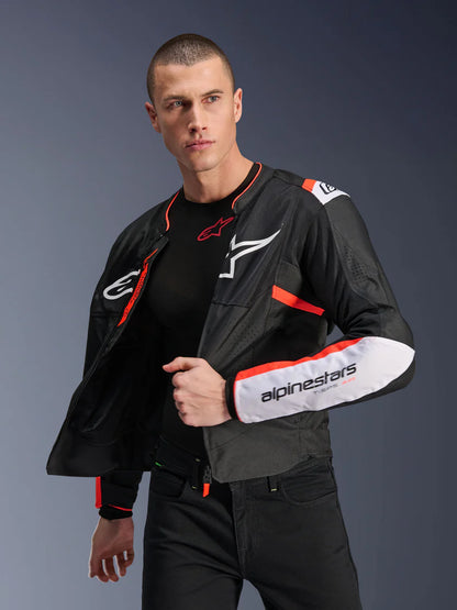 ALPINESTARS - GIACCA MOTO UOMO T-SPS AIR V2 ROSSO E BIANCO IN TESSUTO CON PROTEZIONI