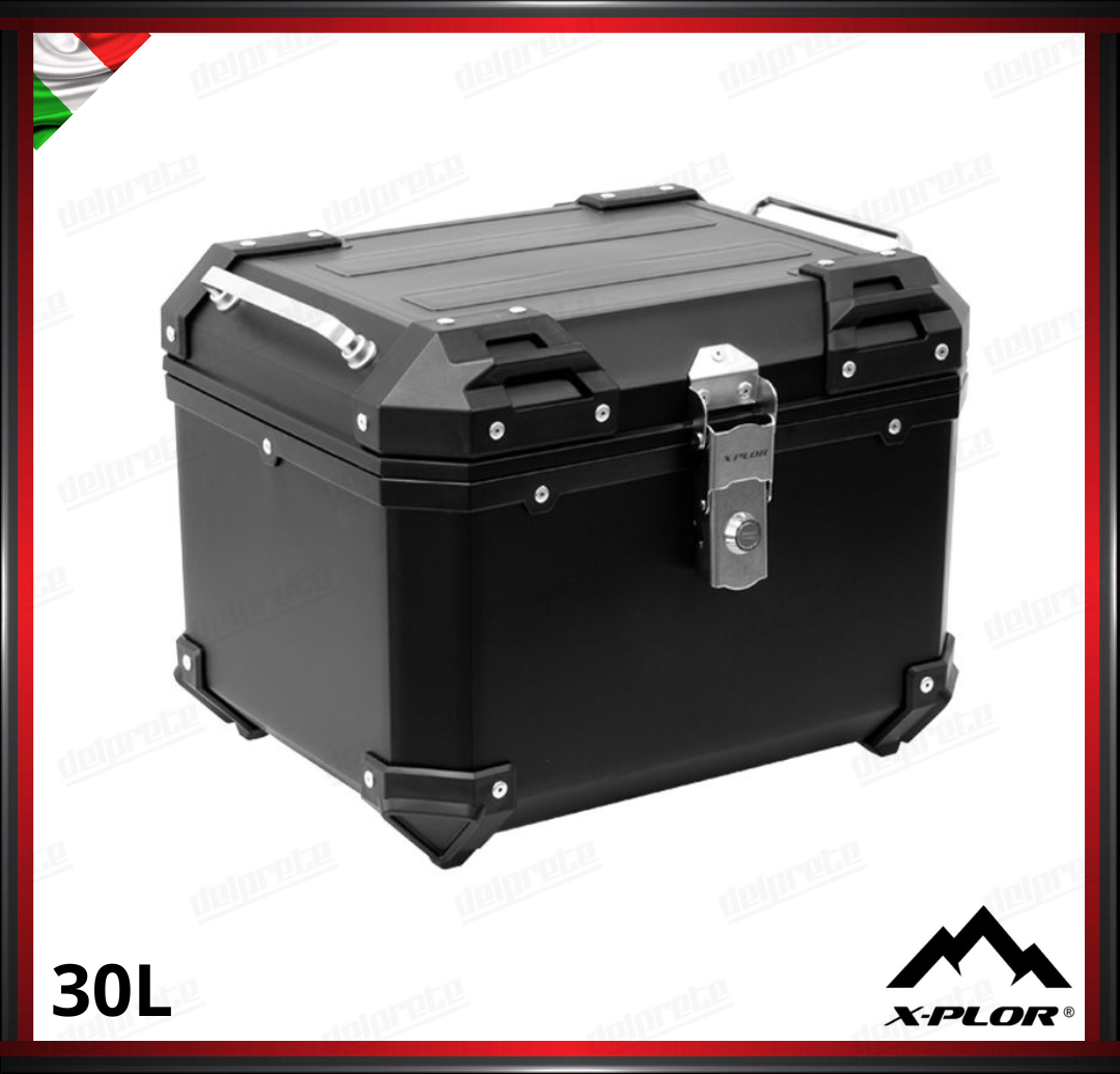 X-PLOR - TOP CASE 30 LITRI NERO IN PLASTICA ABS CON PIASTRA