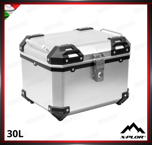 X-PLOR - TOP CASE 30 LITRI COLOR ALLUMINIO IN PLASTICA ABS CON PIASTRA