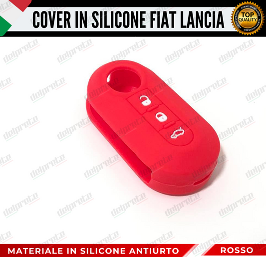 COVER GUSCIO CHIAVE SILICONE ROSSO 500 FIAT ABARTH LANCIA PUNTO PANDA BRAVO STILO