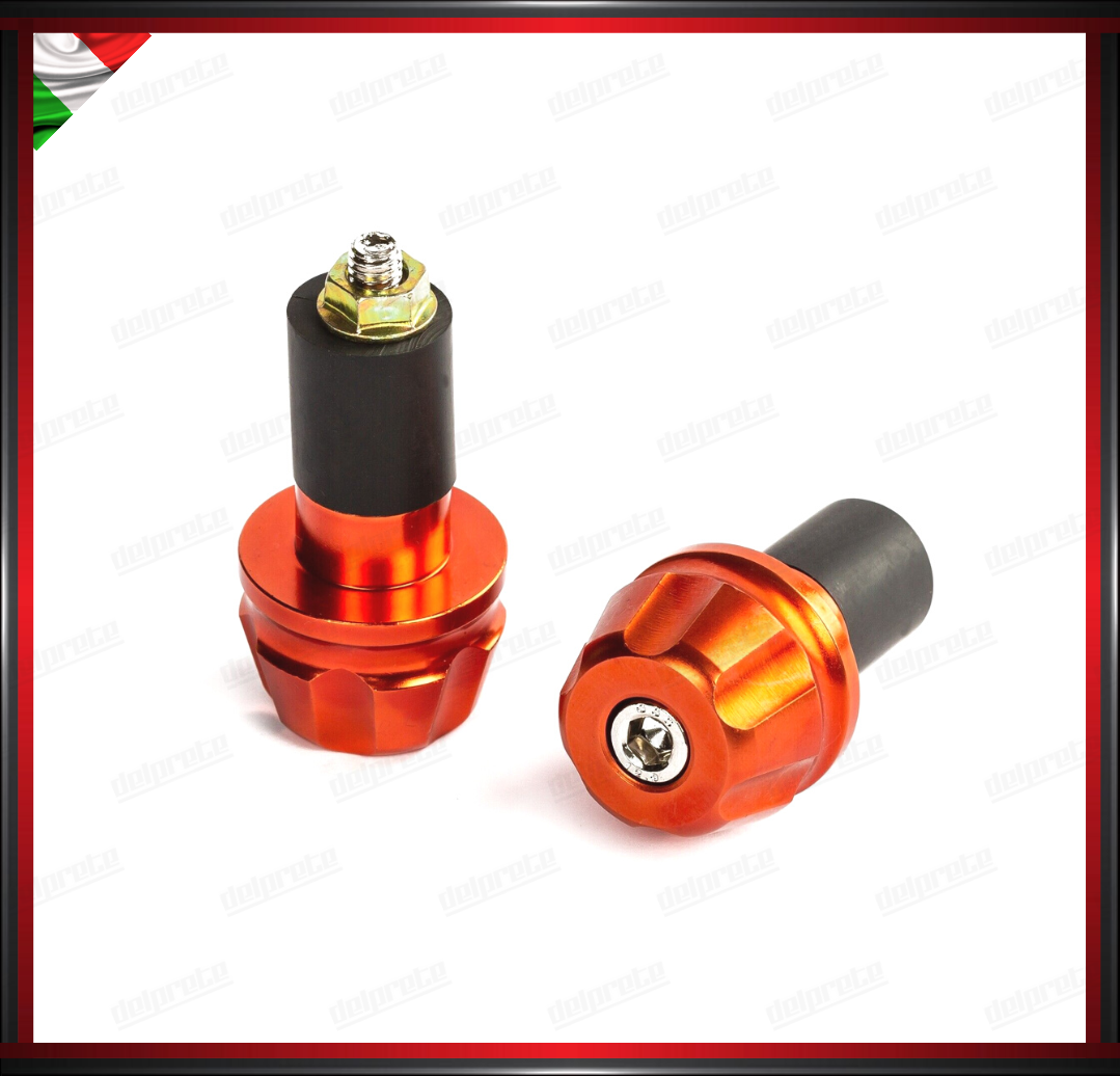 COPPIA CONTRAPPESI MANUBRIO 17MM ROSSO MOTO SCOOTER STABILIZZATORI BILANCIERI UNIVERSALI ALLUMINIO